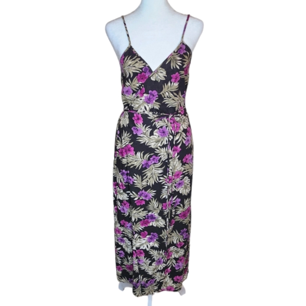Reformation Tropical Print Wrap Midi Dress Size Small